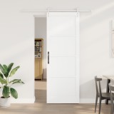 Ușă glisantă vidaXL cu set de hardware alb 83x232 cm din lemn masiv de pin
