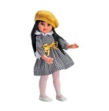 Cumpara ieftin Papusa Asivil - Sabrina bruneta cu rochita si bascuta galbena, 40 cm