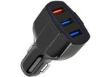&Icirc;ncărcător auto, 3x USB, plastic, negru, Oem
