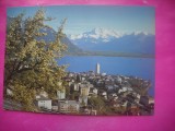 HOPCT 20211 MONTREAUX SI LACUL LEMAN IN ANUL 1985 -STAMPILA / TIMBRU -ELVETIA -CIRCULATA