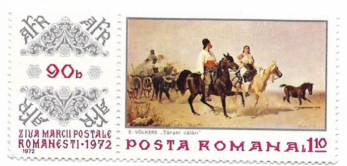 Romania (444) - Ziua marcii postale romanesti, 1972, serie neobliterata