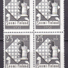 Finlanda 1952 sport SAH MI 412 bloc de 4 MNH
