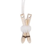 Cumpara ieftin Ornament brad Craciun Schiuri bej alb 3x1x7 cm