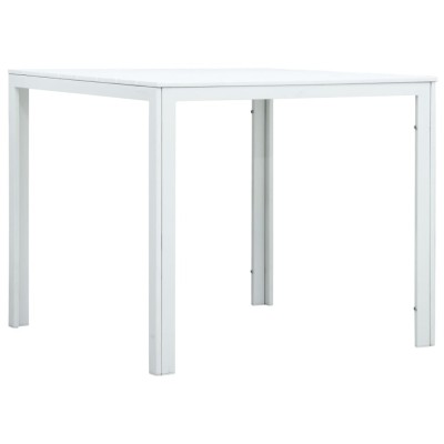 vidaXL Măsuță de cafea, alb, 78x78x74 cm, HDPE, aspect lemn foto