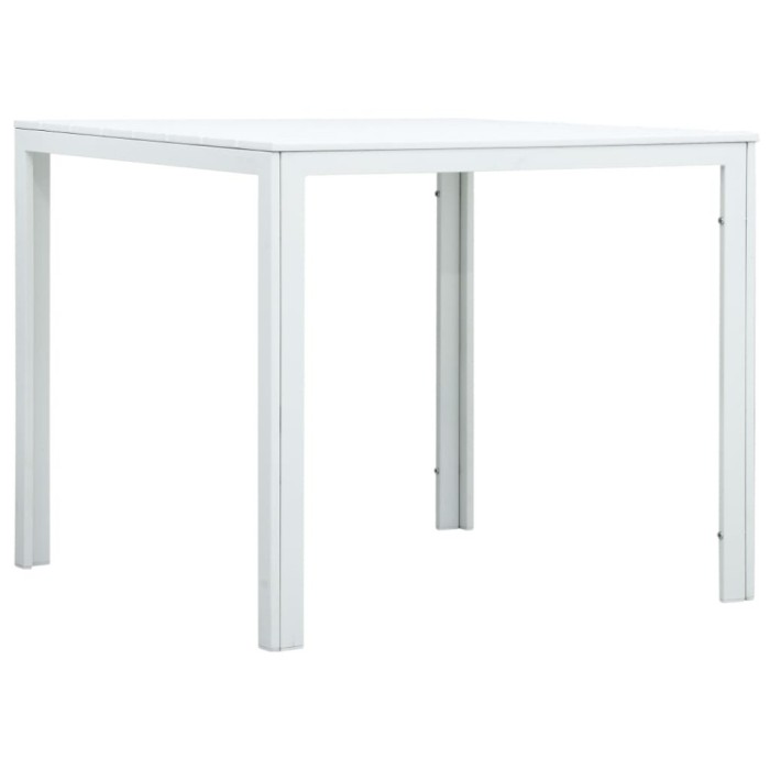 vidaXL Măsuță de cafea, alb, 78x78x74 cm, HDPE, aspect lemn