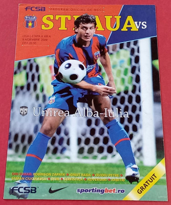 Program meci fotbal STEAUA Bucuresti - UNIREA Alba Iulia (09.11.2009) foto