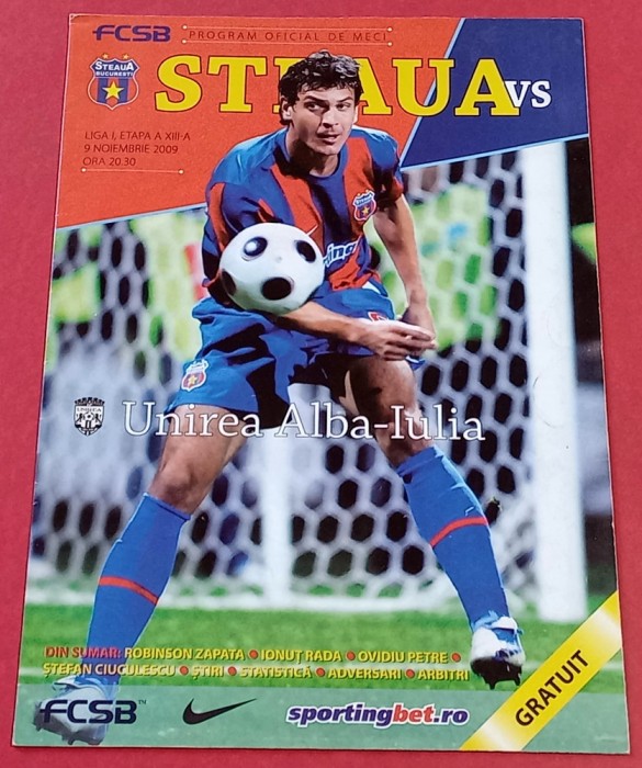 Program meci fotbal STEAUA Bucuresti - UNIREA Alba Iulia (09.11.2009)