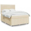 VidaXL Pat box spring cu saltea, crem, 160x200 cm, material textil 3294024