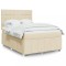 vidaXL Pat box spring cu saltea, crem, 160x200 cm, material textil 3294024