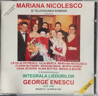 2 CD Mariana Nicolesco Prezintă Integrala Liedurilor Lui George Enescu opera foto