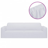 Husă elastică pentru canapea cu 3 locuri poliester jersey alb
