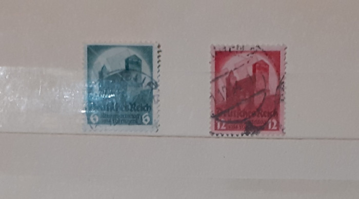 Timbre Germania 1934 - 2 Valori Stampilate - Serie Completa Cu Eroare