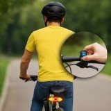 Lumină de siguranță pentru bicicletă, cu semnalizator, 5 moduri de funcționare, USB și telecomandă fără fir, 9.5 cm, negru, CMCLASS