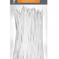 Set 100 Buc Coliere Fasete Plastic Albe Tecmaxx 3,6X200MM 14-206