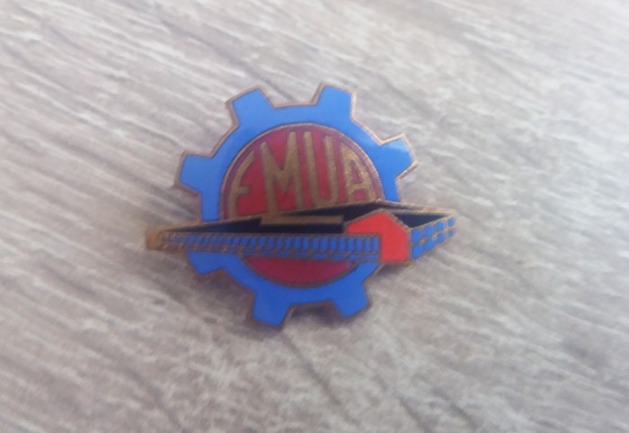 qw9 - I 4 - Insigna - tematica industrie - inscriptia EMUA