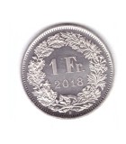 Mondea Elvetia 1 franc 2018, stare foarte buna, cu luciu, curata, Europa, Cupru-Nichel