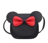 Geanta mini de umar, TAIKESEN, forma Mickey Mouse, neagra cu fundita rosie