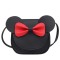 Geanta mini de umar, TAIKESEN, forma Mickey Mouse, neagra cu fundita rosie