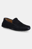 Hackett London mocasini din piele &icirc;ntoarsă DRIVER LOAFER culoarea bleumarin, HMS21485