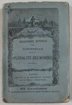 PLURALITE DES MONDES par FONTENELLE , 1880 foto