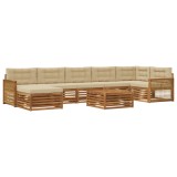 vidaXL Set de canapele de exterior cu pernă 8 pcs Natural și Bej 3383661