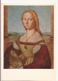 FA94 -Carte Postala- RUSIA -Rafael Santiago, Portrait of a young woman with a unicorn, necirculata 1973