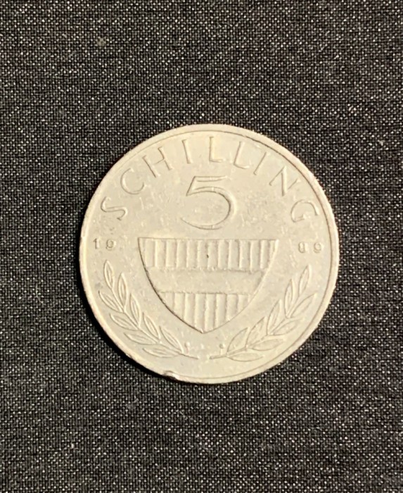Moneda 5 schilling 1989 Austria
