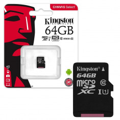 Card de memorie Kingston MicroSDXC, 64GB, Class 10, 80R, Canvas Select foto