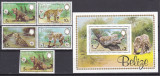 DB1 Fauna Jaguar 1983 Belize WWF 4v + 1 ndt. + SS MNH, Nestampilat