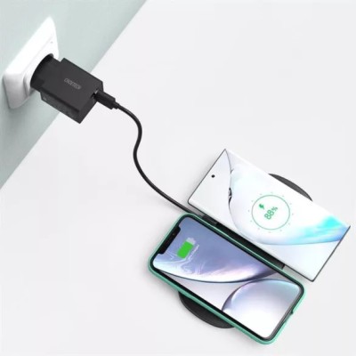 Incarcator fara fir Dual Charging, Wireless Pad, Tehnologie cu 5 Bobine Qi, Choetech - Negru foto