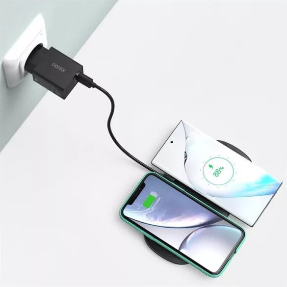 Incarcator fara fir Dual Charging, Wireless Pad, Tehnologie cu 5 Bobine Qi, Choetech - Negru