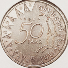 1933 Olanda 50 Gulden 1987 Beatrix (Golden Wedding) km 209 argint