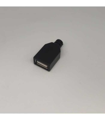 Mufa USB (2.0) TIP A mama pe cablu carcasa plastic negru foto
