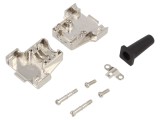 Carcasă D-Sub ecranată pe cablu, metal, drept - Amphenol CONEC
