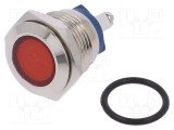 Lampă de control LED roșie 12V &Oslash;16mm cu șurub NINIGI