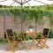 Gossi set mobilier bistro, 3 piese, negru, polipropilena lemn masiv