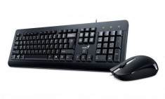 Kit tastatura + mouse genius km-160 cu fir negru usb foto