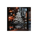 Cumpara ieftin Sticker/Autocolant Craciun pentru geam sau oglinda Brad Argintiu 80x107cm - 771192