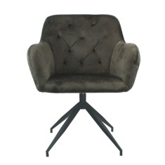 Scaun pivotant catifea maro negru Veleza 66x66x83 cm