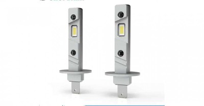 Set 2 becuri LED H1, 55W, lumina alb-rece, 25.000 Lumeni, Fara cablu foto