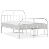 Cumpara ieftin Cadru de pat metalic cu tablie, alb, 120x190 cm