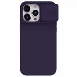 Cumpara ieftin Husa pentru iPhone 15 Pro, Nillkin CamShield Silky MagSafe Silicone, Dark Night Purple