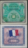 !!! RARR : FRANTA , FORTELE ALIATE - 2 FRANCI 1944 , block 2 - P 114 b - UNC / CEA DIN SCAN