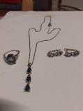 Topaz mistic argint 925.placat cu rodiu...set
