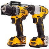 Dewalt DCD701 + DCF801 - Masina de gaurit si insurubat 57.5 Nm motor fara perii + Masina de insurubat cu impact 160 Nm motor fara perii 2 acumulatori