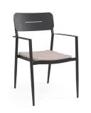 Cumpara ieftin Set 4 scaune gri antracit bej Nebula 55.5x58x85.5 cm