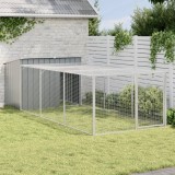 Cușcă c&acirc;ine cu țarc antracit 153x396x110 cm oțel galvanizat