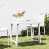 Masa pentru camping, alb, 79x56x64 cm, PP aspect lemn GartenMobel Dekor, vidaXL