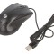 Mouse optic negru USB cu cablu 1,8m