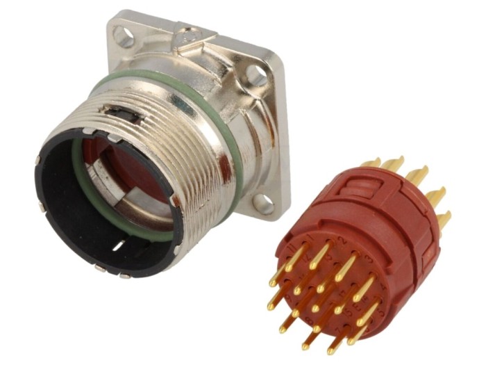 Conector M23 soclu 17 pini, IP68